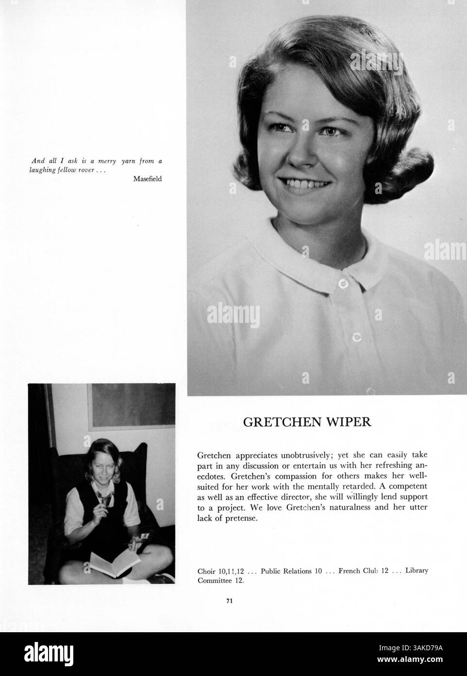 Das Jahrbuch „Tatler“ 1964 von Northrop Collegiate dokumentiert die Höhepunkte des akademischen Jahres 1963-1964, darunter Sportveranstaltungen, Studentenclubs und Schulaktivitäten. Die Werbung wurde von den Seiten 133-134 und 153 bis 154 entfernt. Stockfoto