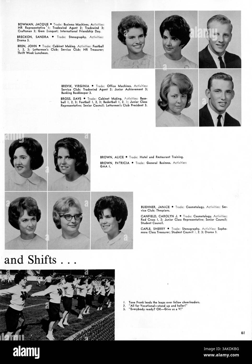 Dieses Jahrbuch dokumentiert das akademische Jahr 1963-1964 mit Schülern, Lehrern, außerschulischen Vereinen, Leichtathletik, und wichtige Ereignisse. Es beleuchtet die Geschichte und Beiträge der afroamerikanischen Zeit und bietet einen umfassenden Einblick in das Leben und die Leistungen der Studenten. Stockfoto