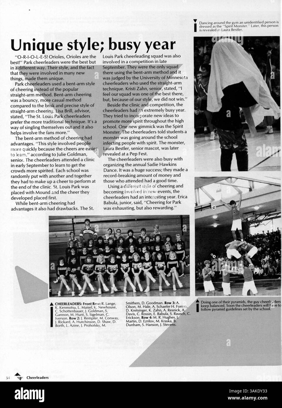 Das Jahrbuch „Echowan: Doin“ IT Park Style 1987 von der St. Louis Park High School dokumentiert die wichtigsten Ereignisse des Jahres, Leichtathletik, Vereine und die akademischen Leistungen der Studenten und Dozenten. Stockfoto