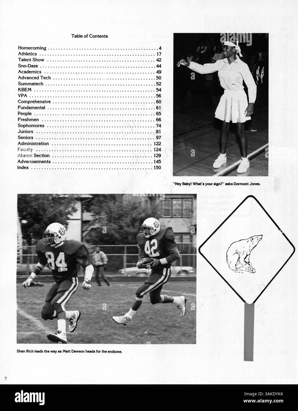 Das Polaris Jahrbuch 1988 zeigt Porträts von Schülern, Lehrkräften, Sportmannschaften, Clubs und großen Schulveranstaltungen aus dem akademischen Jahr 1987-1988 an der North High School. Stockfoto