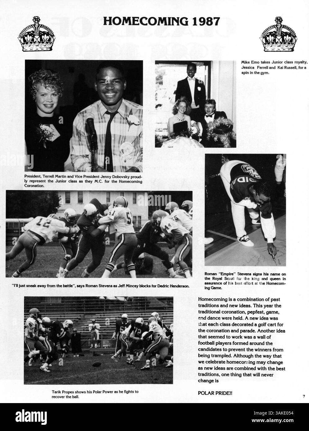 Das Polaris Jahrbuch 1988 von der North High School dokumentiert die Höhepunkte des Schuljahres 1987-1988, darunter Schüler, Dozenten, Sportmannschaften, Clubs, und Großveranstaltungen. Stockfoto