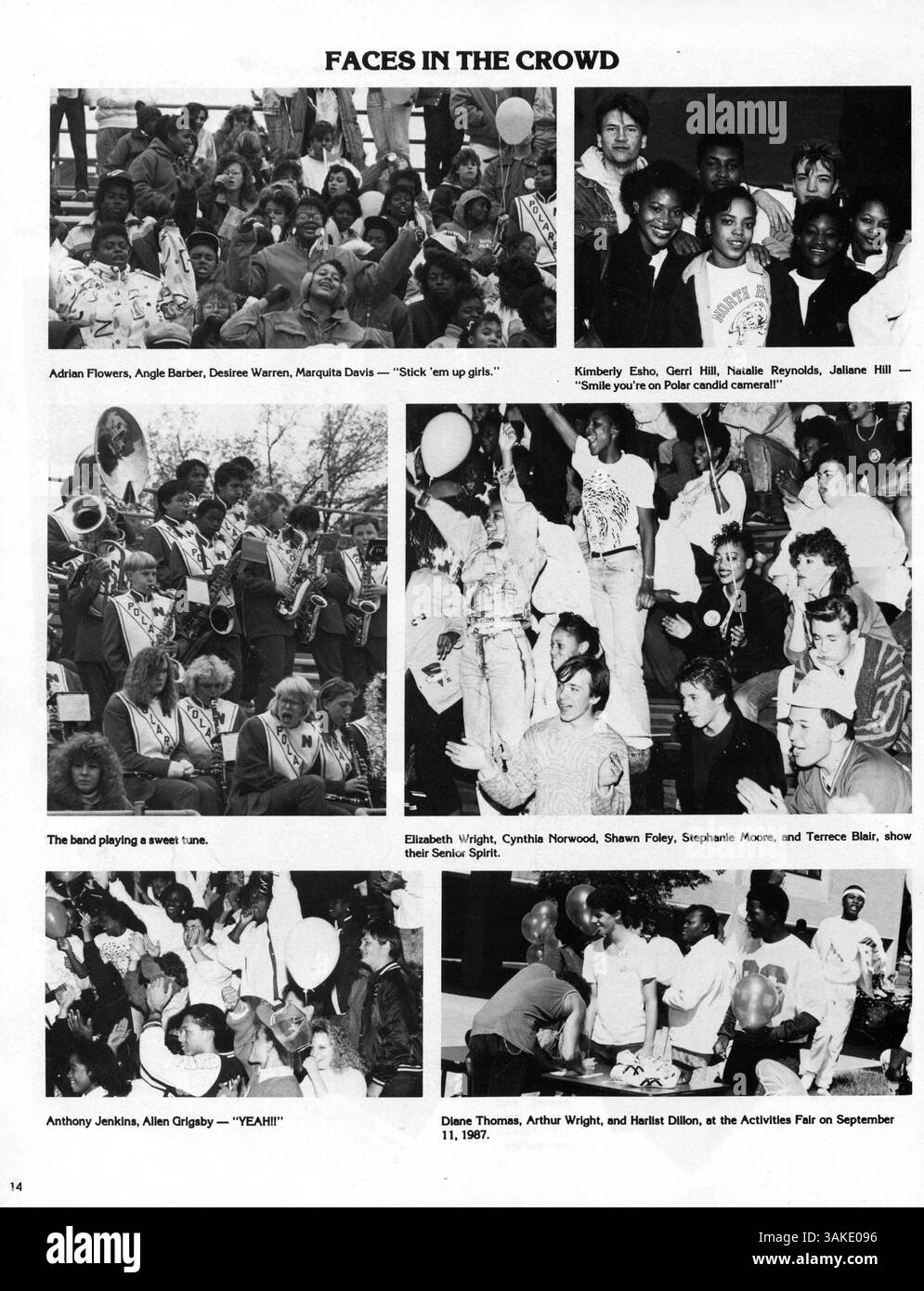 Das Polaris Jahrbuch 1988 der North High School dokumentiert die Schüler, Lehrkräfte, Leichtathletik, Vereine und Schlüsselveranstaltungen, die das Schuljahr 1987-1988 kennzeichneten. Stockfoto