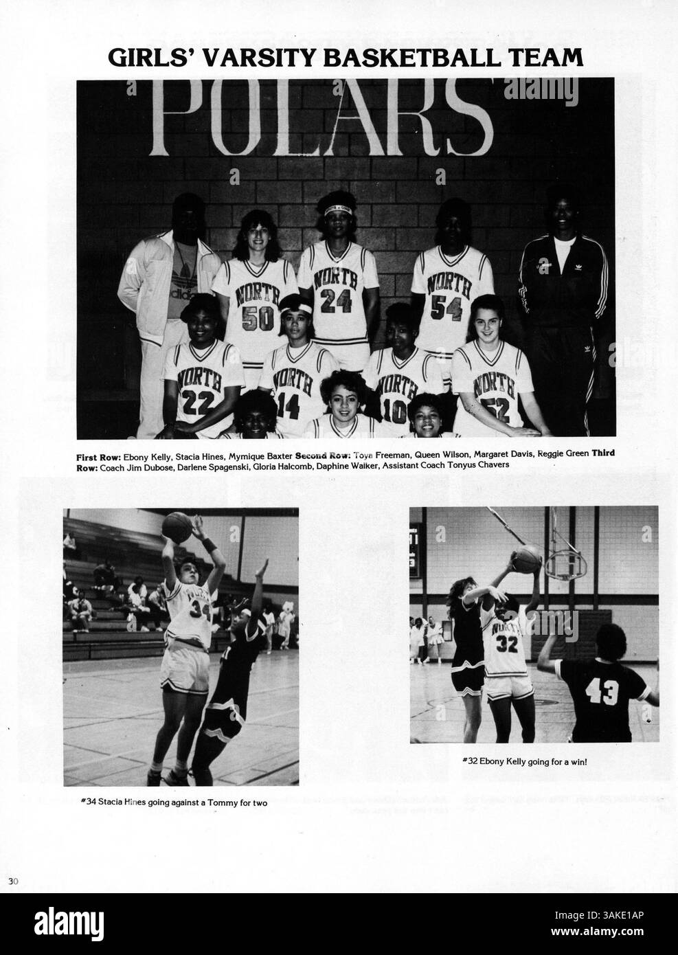 Das Polaris Jahrbuch 1988 der North High School zeigt Schülerleben, Lehrerporträts, Clubs, sportliche Highlights und Schulveranstaltungen aus dem Jahr 1987-1988. Stockfoto