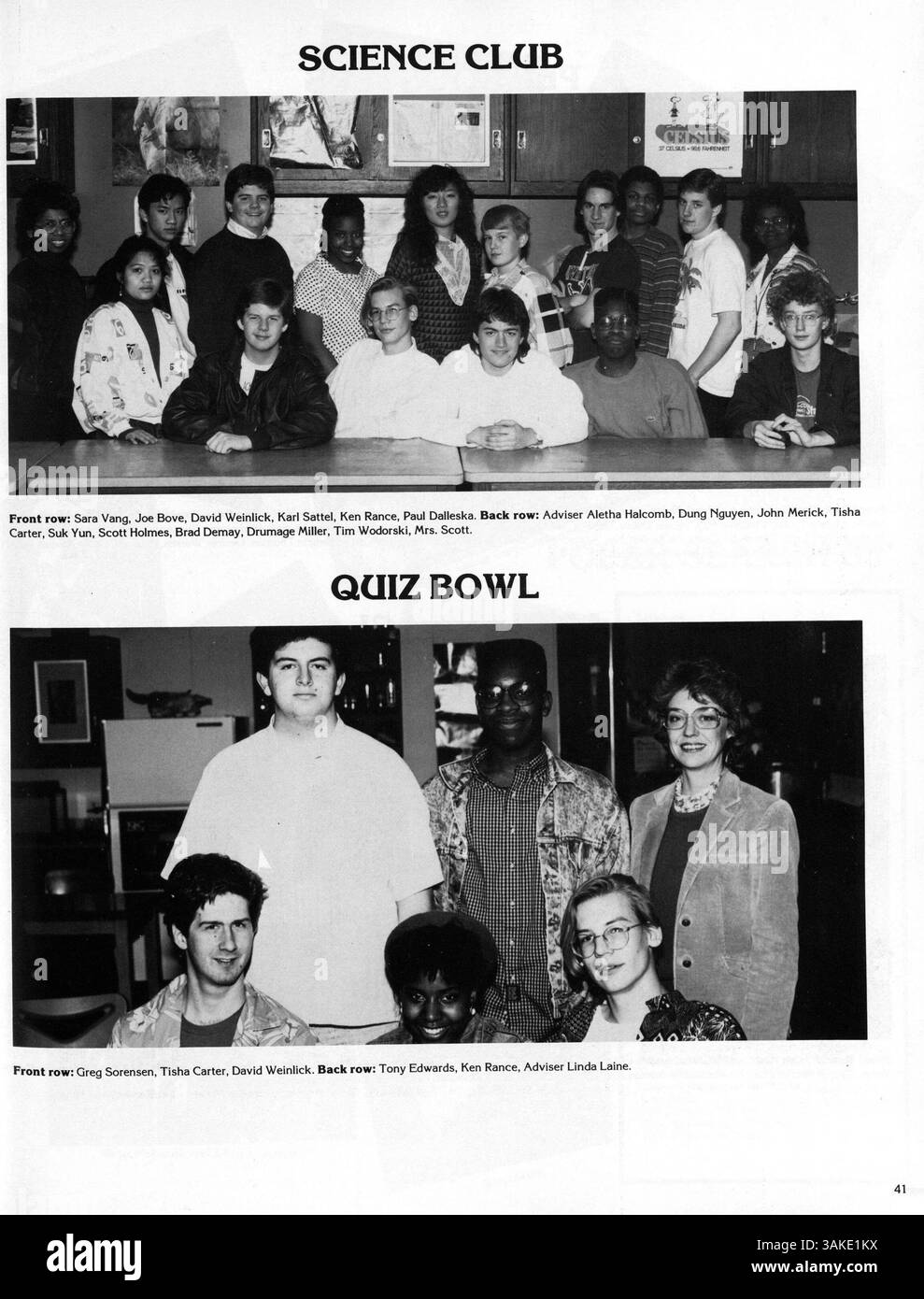 Das Polaris Jahrbuch 1988 der North High School dokumentiert das Leben von Schülern, Lehrern, Vereinen und sportlichen Veranstaltungen aus dem Schuljahr 1987-1988. Stockfoto