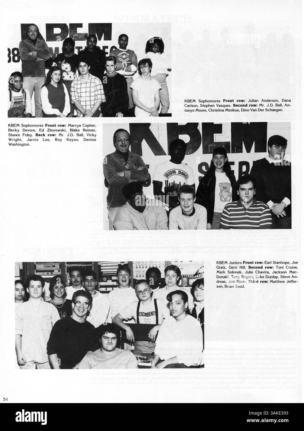 Das Polaris-Jahrbuch 1988 der North High School dokumentiert die Aktivitäten, Leichtathletik, Vereine und bemerkenswerte Ereignisse aus dem Schuljahr 1987-1988. Stockfoto