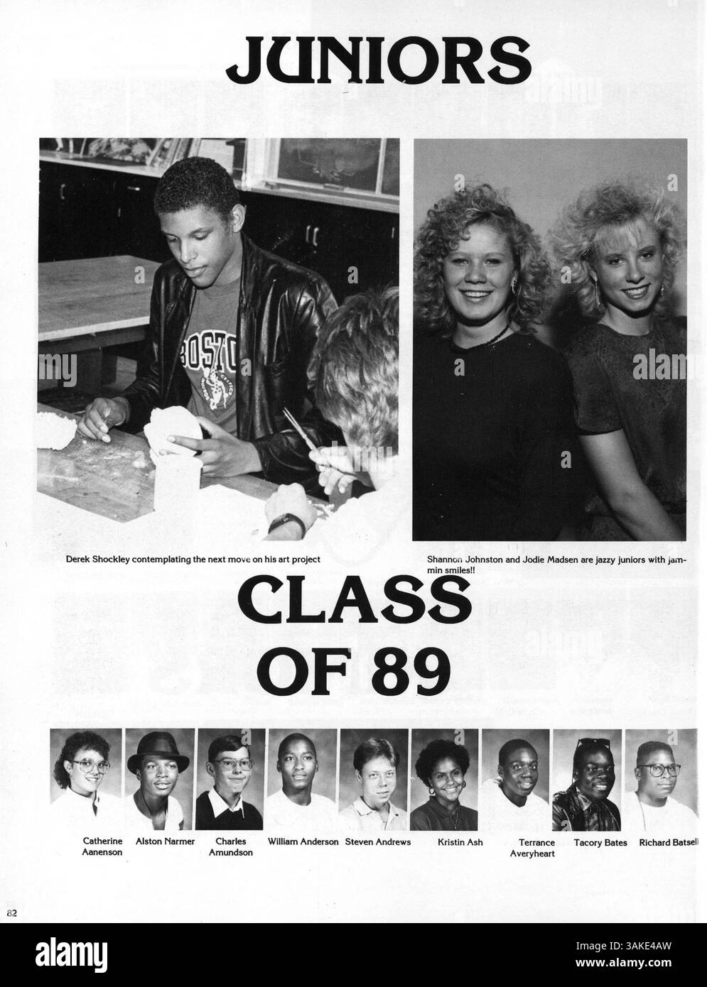 In diesem Jahrbuch Polaris 1988 von der North High School werden die wichtigsten Ereignisse des Schuljahres 1987-1988 vorgestellt, darunter Schüler, Lehrer, Leichtathletik und außerschulische Aktivitäten. Stockfoto