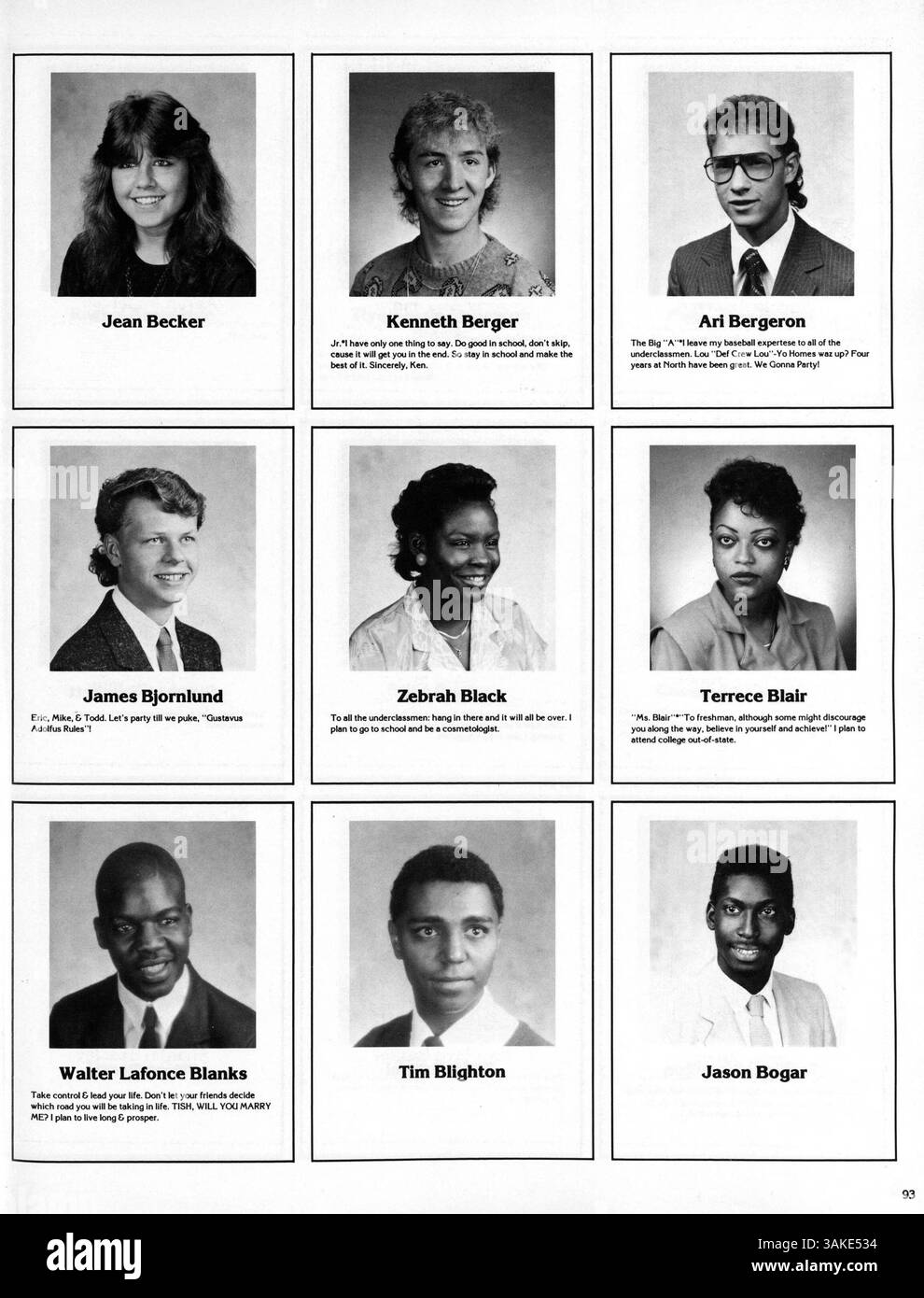 Das Jahrbuch Polaris 1988 von der North High School dokumentiert die Ereignisse, Aktivitäten und Einzelpersonen, die das Schuljahr 1987-1988 ausmachten, einschließlich Studenten, Dozenten und Leichtathletik. Stockfoto