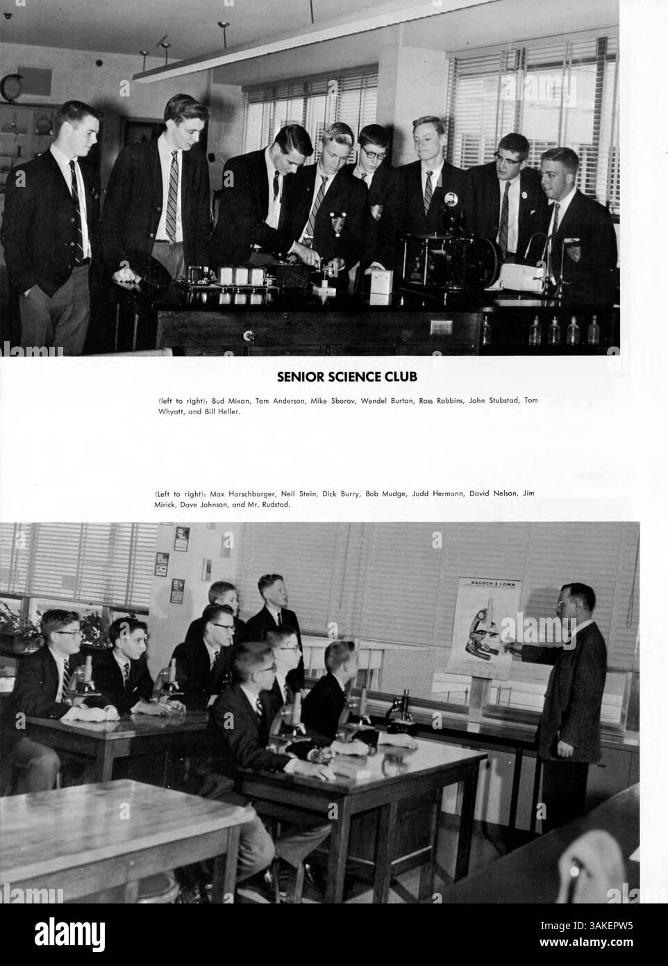 Das Breck Yearbook 1961 gibt einen detaillierten Überblick über die akademischen und außerschulischen Höhepunkte des Schuljahres 1960-1961. Stockfoto