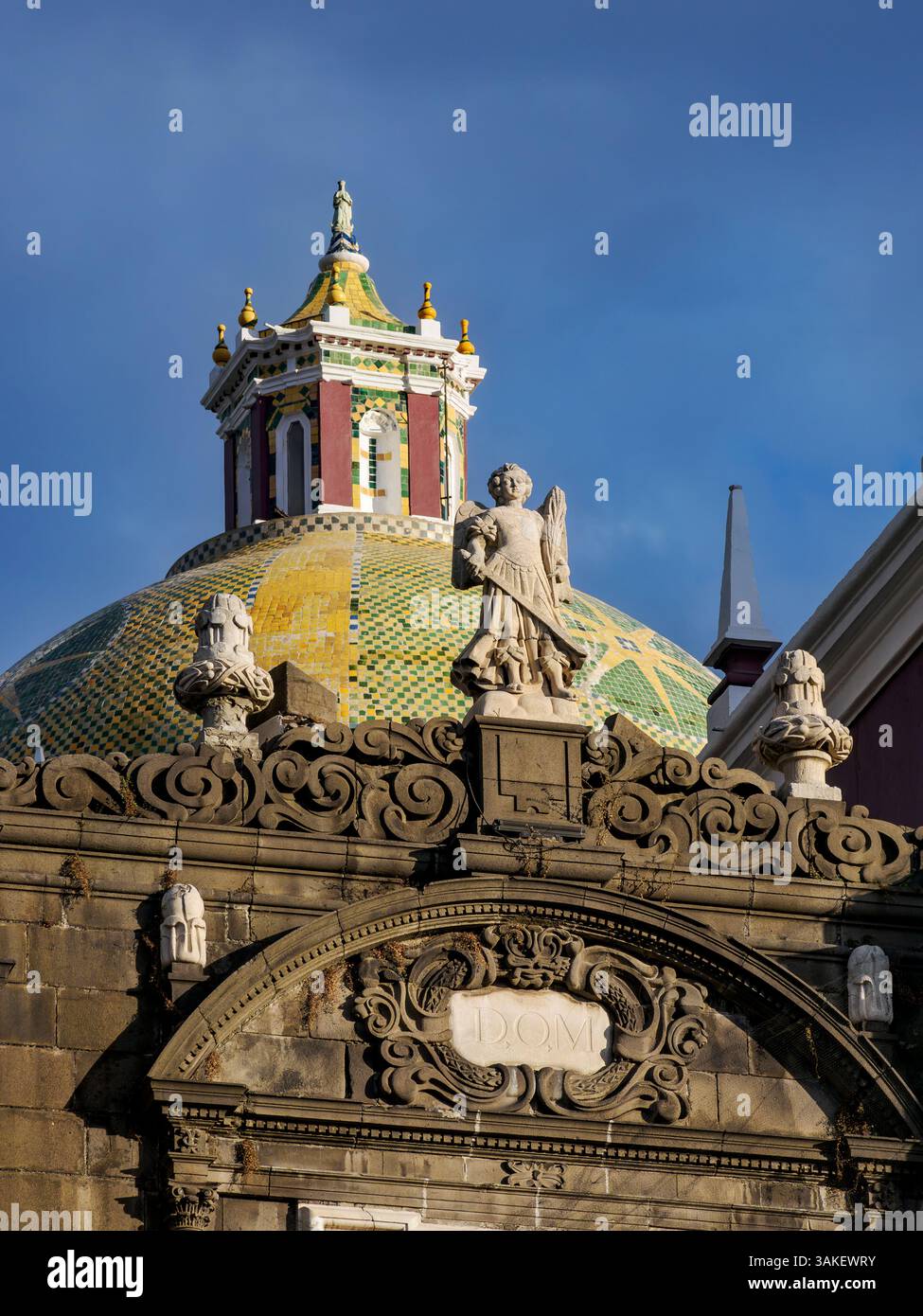 Basilika der Kathedrale der Unbefleckten Empfängnis, detaillierte Ansicht, Stadt Puebla, Puebla State, Mexiko Stockfoto Basilika der Kathedrale der Unbefleckten Empfängnis, detaillierte Ansicht, Stadt Puebla, Puebla State, Mexiko Stockfoto