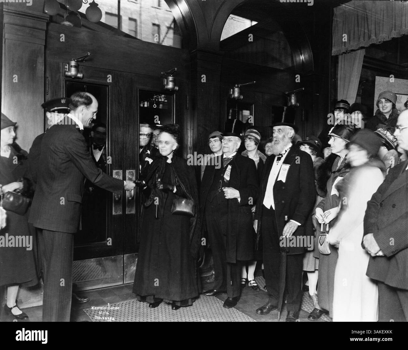 Diese Veranstaltung vom August 1927 zeigt einen Schlüssel zu den Minnesota Territorial Pioneers und markiert einen wichtigen Moment in der Geschichte von Minnesota. Stockfoto