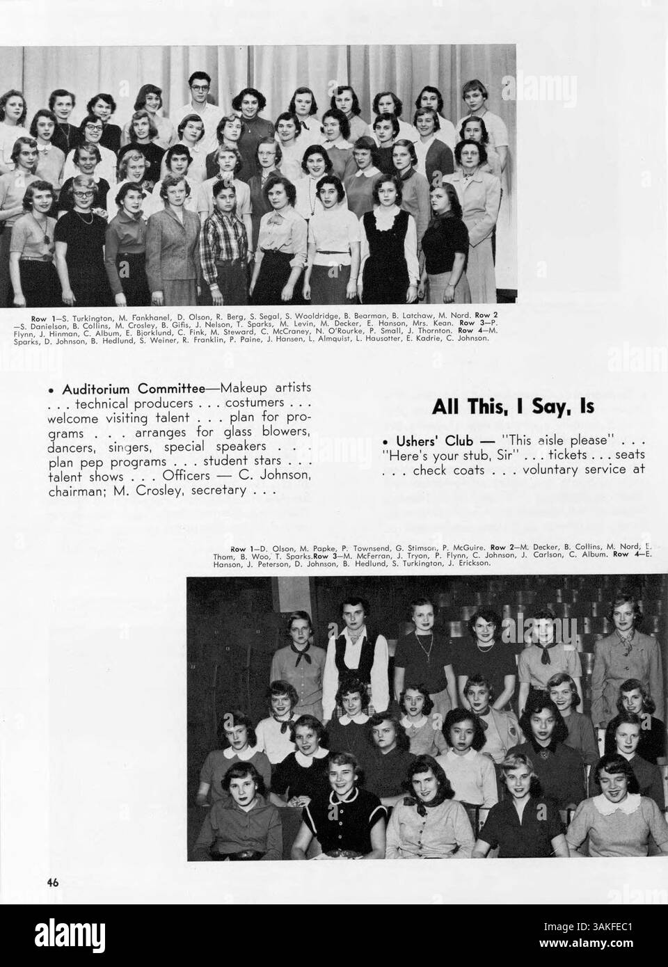 Das West High Yearbook 1951 dokumentiert das Leben von Studenten, Veranstaltungen, Leichtathletik und akademische Leistungen aus dem Jahr 1950-1951. Stockfoto