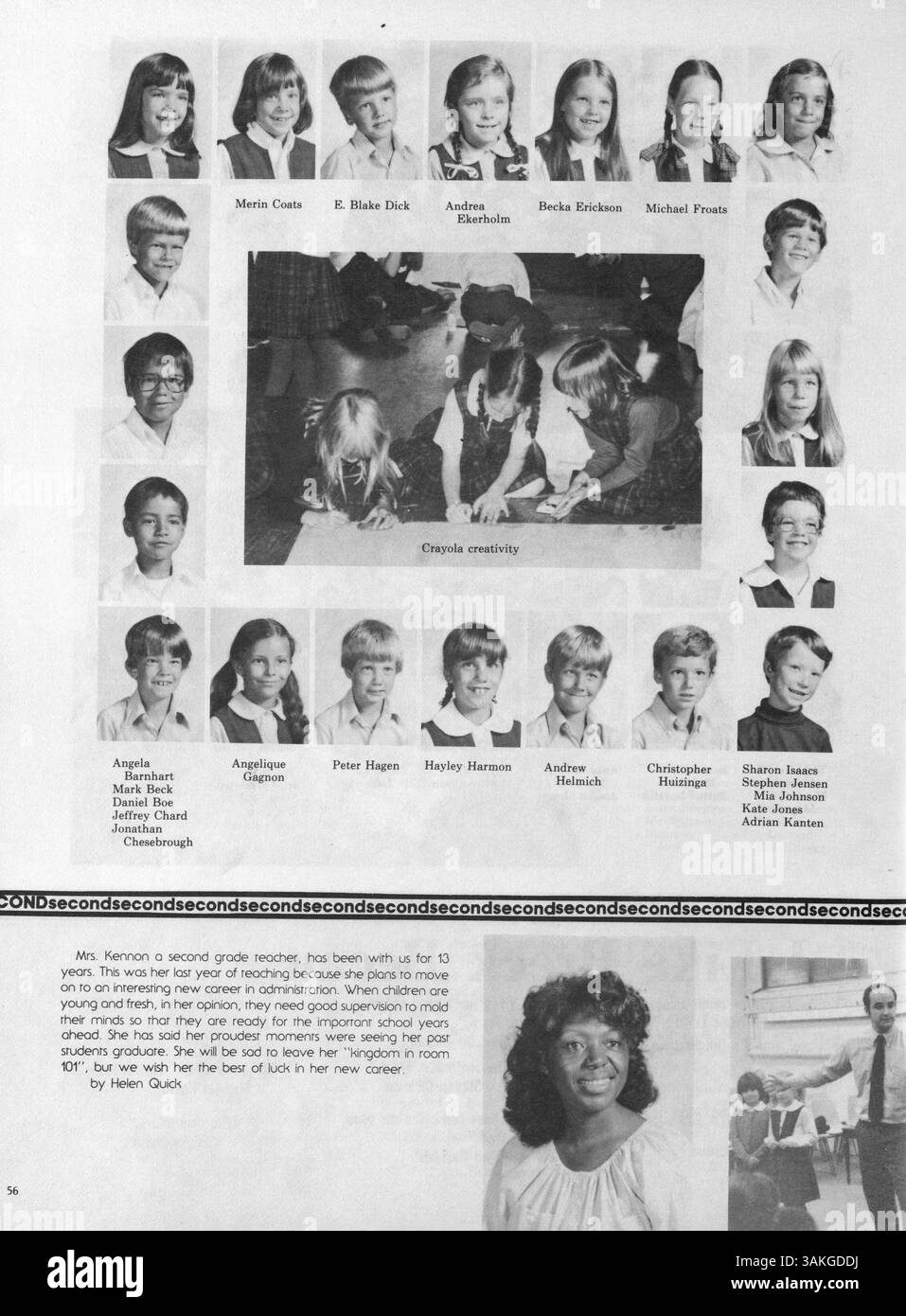 Das Jahrbuch „Breck Mustang“ 1981 behandelt die Höhepunkte des 1980-1981-jährigen Bestehens der Breck High School, darunter Studenten, Dozenten, Leichtathletik, Vereine, und Schulveranstaltungen. Stockfoto