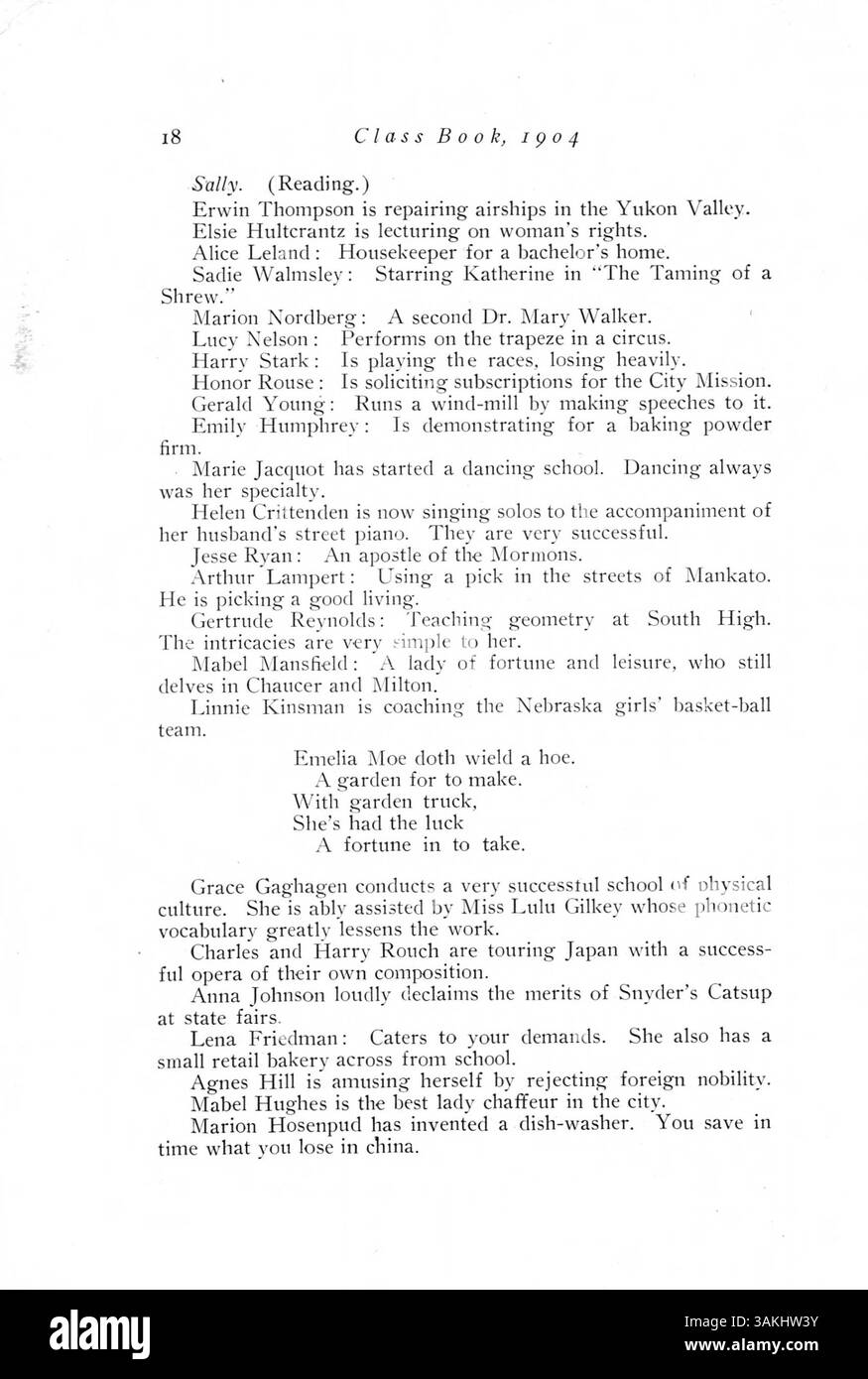 Im South High Yearbook 1904 werden Schüler, Dozenten, Vereine, sportliche Veranstaltungen und bedeutende Veranstaltungen während des Schuljahres 1903-1904 vorgestellt. Es umfasst Aspekte der afroamerikanischen Geschichte. Stockfoto