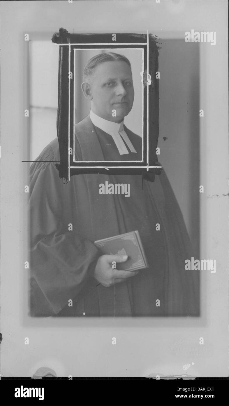 Reverend H. P. Johnson war Pastor der schwedischen Evangelisch-Lutherischen Kirche Zion und diente der Gemeinde durch seine religiöse Führung. Stockfoto