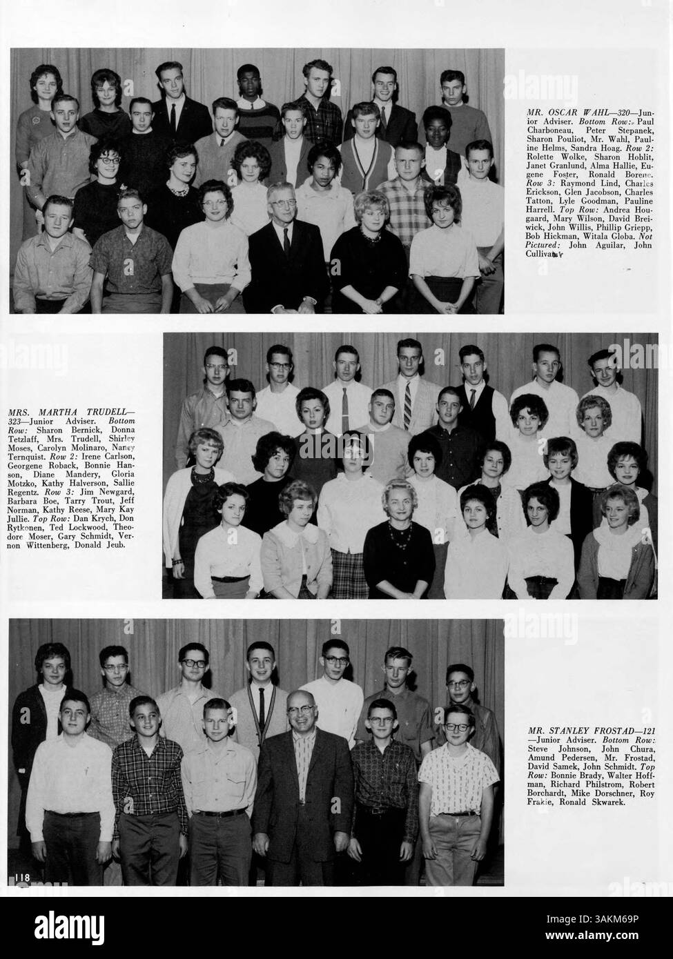 Dieses 1962 Tradewind Berufsjahrbuch aus Hennepin County dokumentiert die Schüler, Lehrer, Vereine, Leichtathletik und Veranstaltungen aus dem Schuljahr 1961-1962. Es beleuchtet die Geschichte und Kultur der afroamerikanischen Zeit. Stockfoto