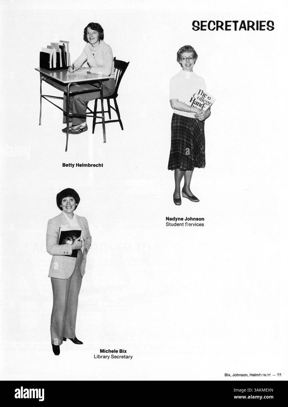 Dieses Jahr dokumentiert die Schüler, Lehrer, Vereine, Leichtathletik und andere Veranstaltungen des Schuljahres 1980-1981. Stockfoto