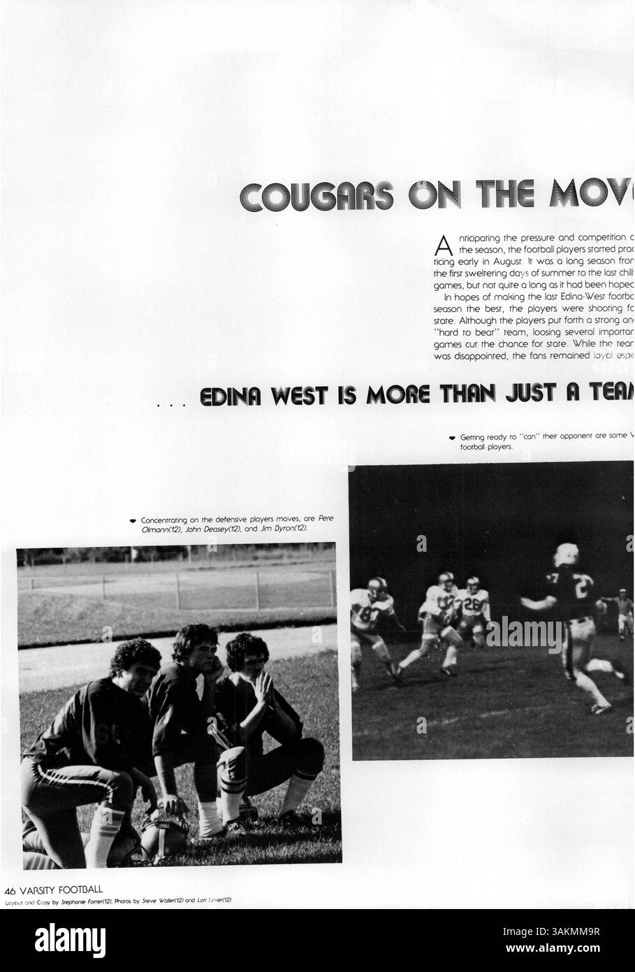 Das Edina West High Yearbook 1981, Windigo '81, spiegelt die Höhepunkte des Schuljahres wider und zeigt Schüleraktivitäten, Lehrkörper-Mitglieder, Leichtathletik und Vereine während des akademischen Jahres 1980-1981. Stockfoto