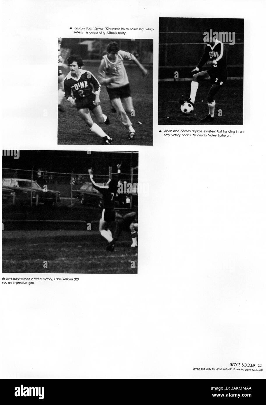 Das Edina West High Yearbook 1981, Windigo '81, erinnert an die Ereignisse und Erfahrungen des Schuljahres 1980-1981 und zeigt Schüler, Lehrer, Leichtathletik und Schulvereine. Stockfoto