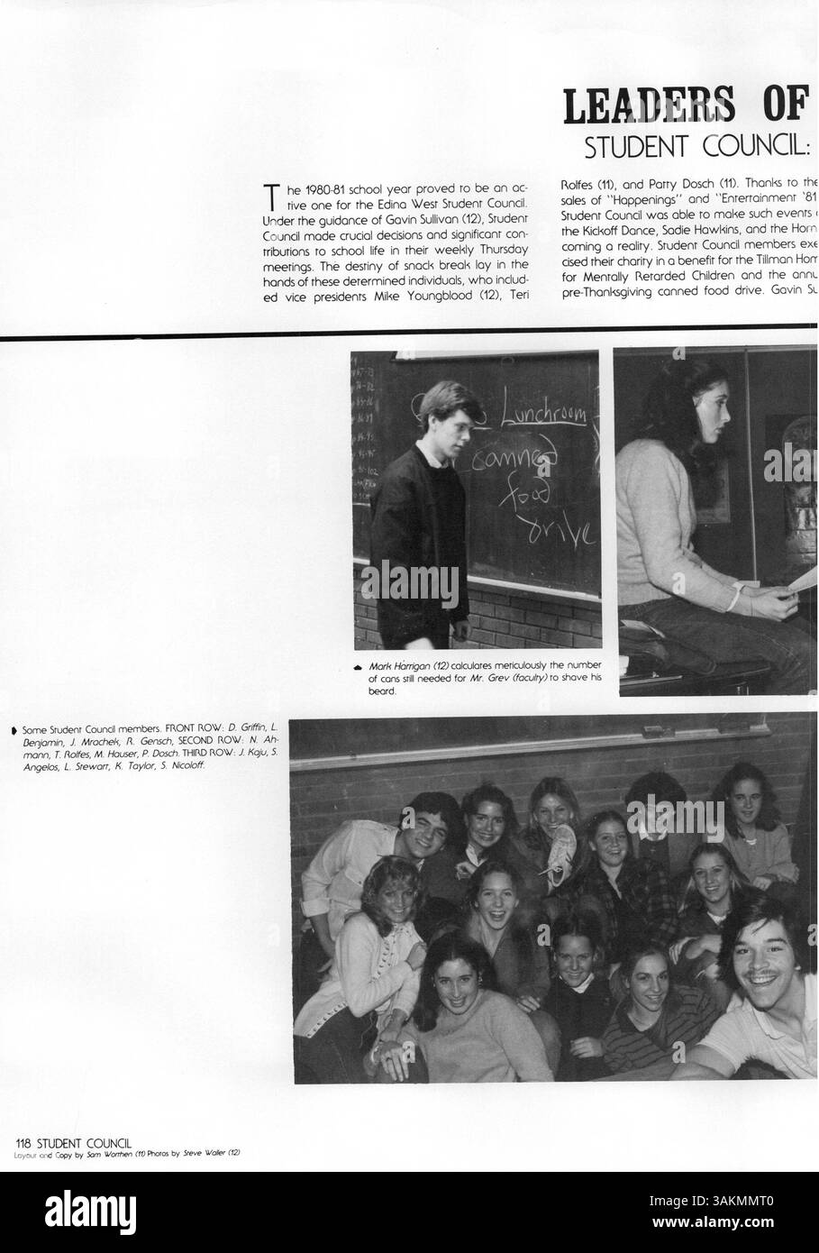 Das Windigo Jahrbuch von 1981 von der Edina West High School bietet eine Momentaufnahme des Schullebens und zeigt Studenten, Dozenten, außerschulische Aktivitäten, Sport, und wichtige Schulveranstaltungen des Schuljahres 1980-1981. Stockfoto