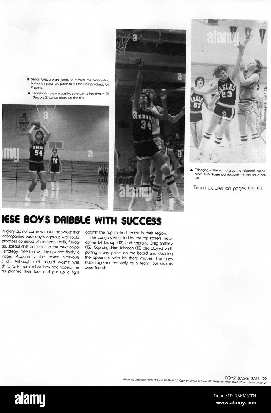 Das Jahrbuch Windigo '81 von der Edina West High School bietet einen umfassenden Überblick über das Schuljahr 1980-1981, einschließlich der Themen Leichtathletik, Vereine, Dozenten und Schulveranstaltungen. Stockfoto