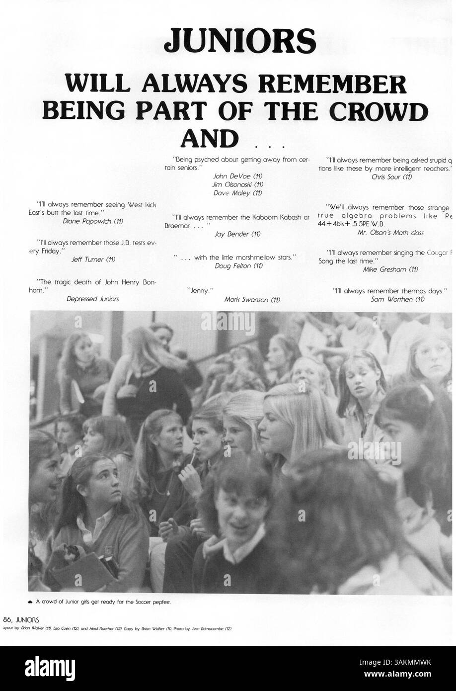 Das Windigo Jahrbuch 1981 der Edina West High School zeigt Porträts von Schülern und Lehrkräften, Leichtathletik, Schulclubs und andere Aktivitäten aus dem Schuljahr 1980-1981 und bewahrt die Erinnerungen des Jahres. Stockfoto