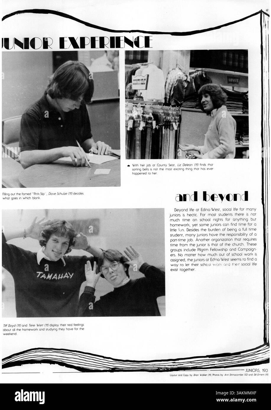 Die Ausgabe 1981 von Windigo von der Edina West High School enthält detaillierte Berichte über die Schülerschaft, Lehrkörper, Schulathletik, Vereine und wichtige Schulveranstaltungen aus dem akademischen Jahr 1980-1981. Stockfoto