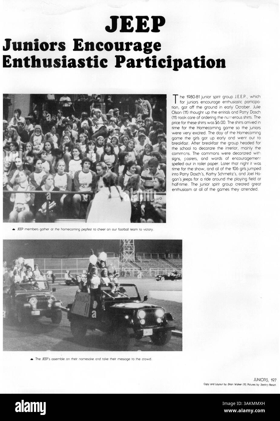 Dieses Jahrbuch der Edina West High School dokumentiert das Schuljahr 1980-1981. Es enthält Abschnitte über Schüler, Lehrer, Vereine, Sportveranstaltungen und andere wichtige Momente des Jahres. Stockfoto