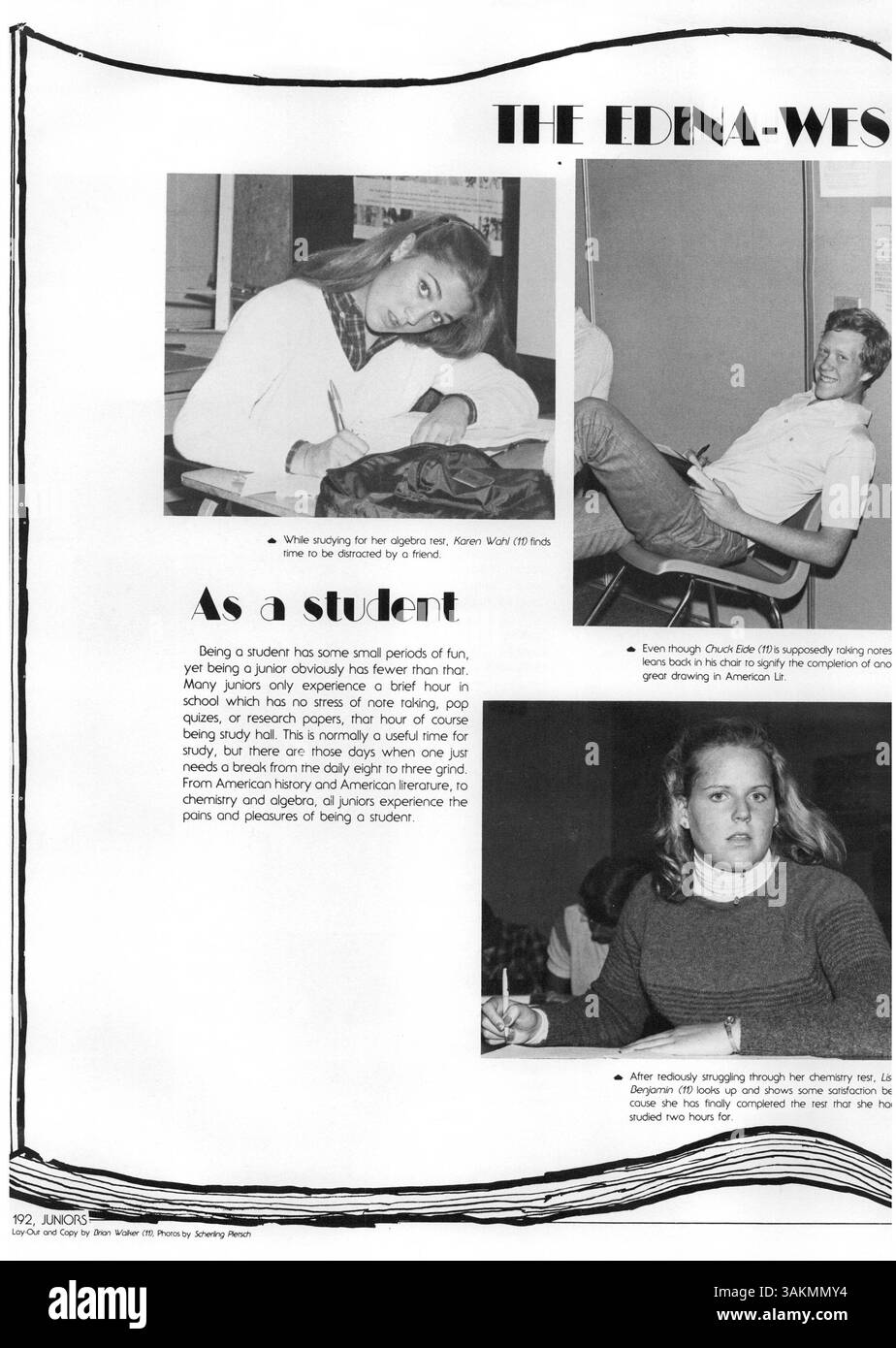 Das Windigo-Jahrbuch 1981 der Edina West High bietet einen umfassenden Einblick in das Schuljahr 1980-1981 und dokumentiert Schülerporträts, Lehrkräfte, sportliche Leistungen und die Aktivitäten verschiedener Schulvereine. Stockfoto