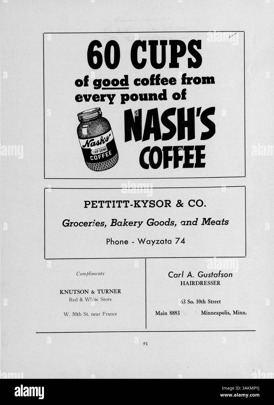 Das Northrop Collegiate Yearbook 1945, Tatler, beleuchtet die Veranstaltungen des Schuljahres, die Aktivitäten der Schüler, die sportlichen Wettbewerbe und die akademischen Leistungen der Jahre 1944 bis 1945. Stockfoto