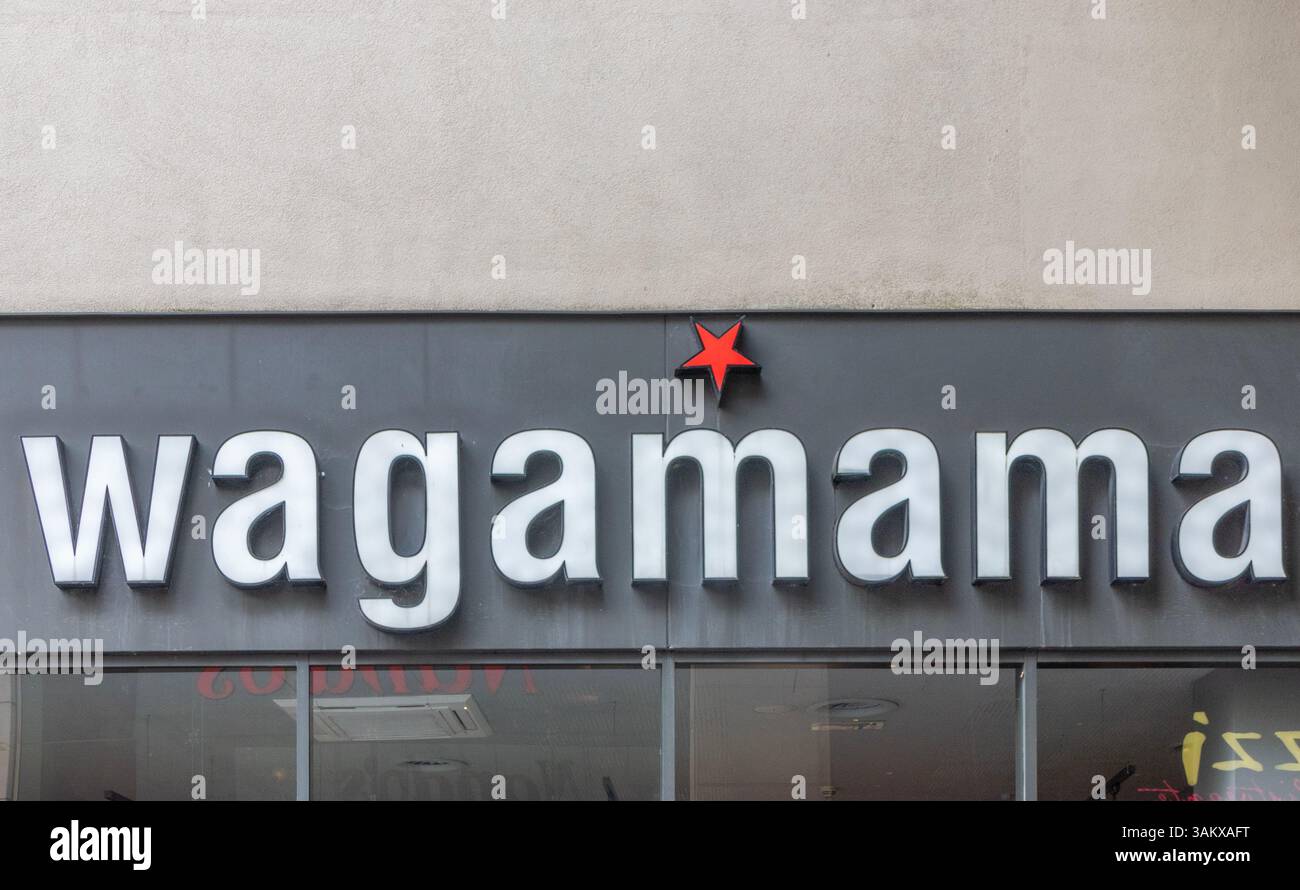 Schild für Wagamama Restaurant Stockfoto