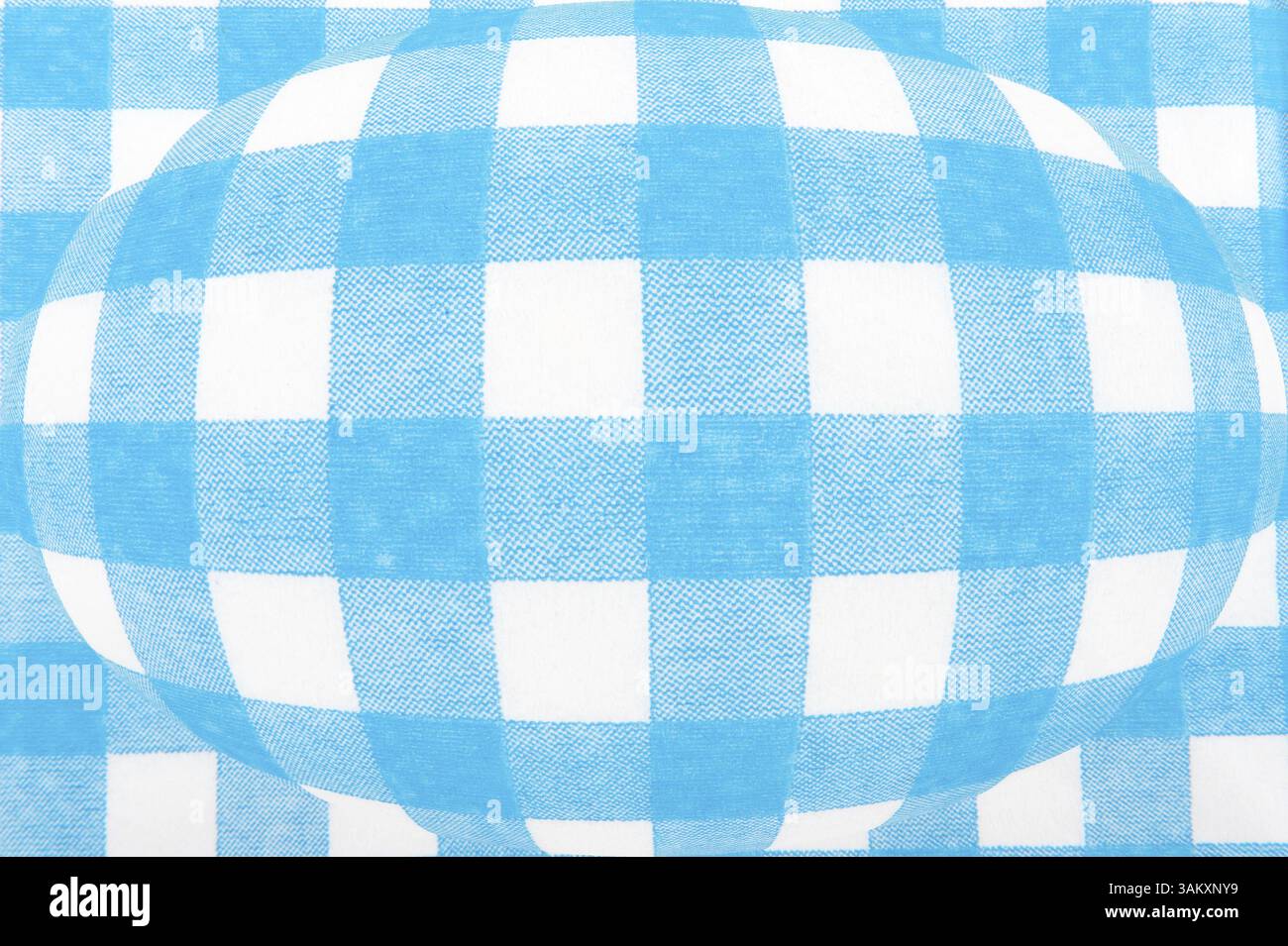 Karierter Hintergrund wie eine Kugel in Blau und weiß Stockfoto