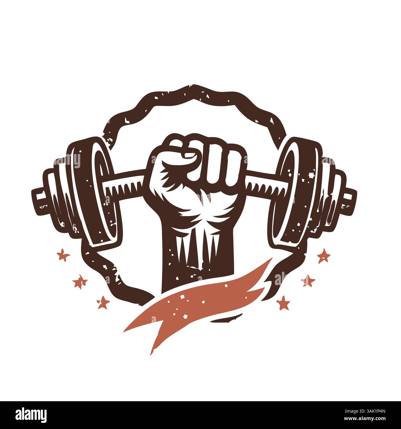Bodybuilding-Logo und motivierendes T-Shirt-Design Stock Vektor