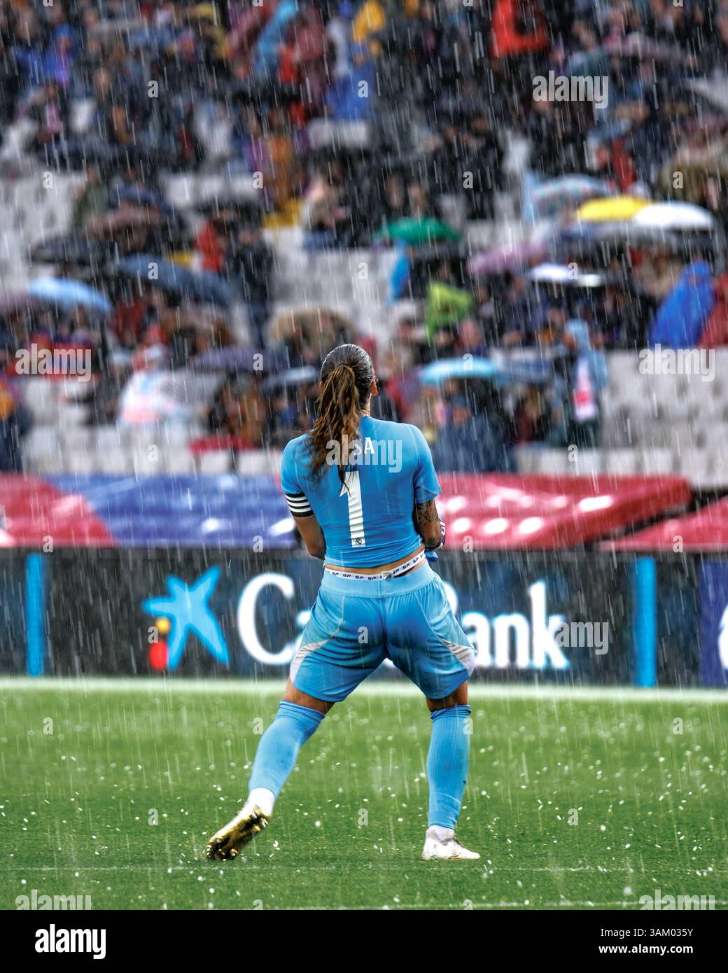 Barcelona, Spanien. März 2025. Misa Rodriguez feiert den Sieg in der spanischen Frauenliga, Liga F, dem Fußballspiel zwischen dem FC Barcelona und Stockfoto