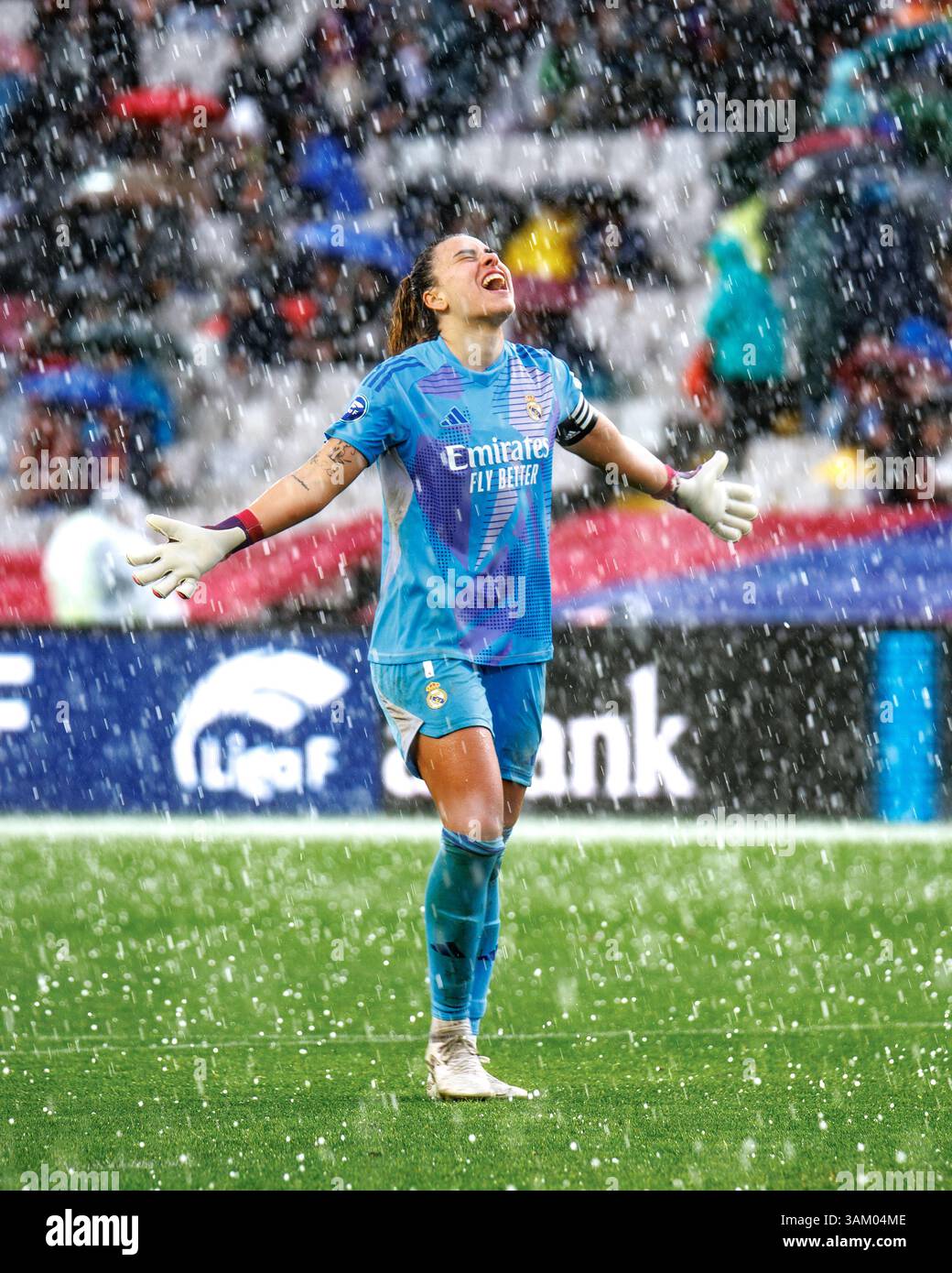 Barcelona, Spanien. März 2025. Misa Rodriguez feiert den Sieg in der spanischen Frauenliga, Liga F, dem Fußballspiel zwischen dem FC Barcelona und Stockfoto