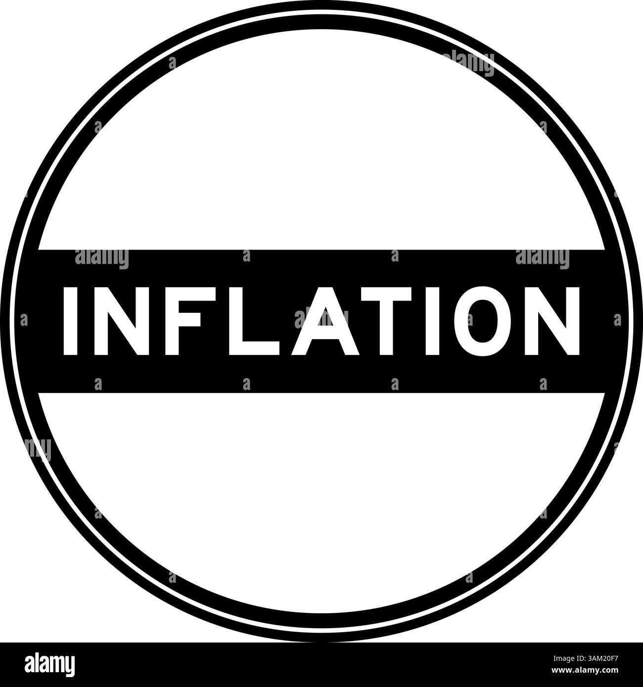 Schwarzer, runder Siegelaufkleber in Wortaufblasung auf weißem Hintergrund Stock Vektor