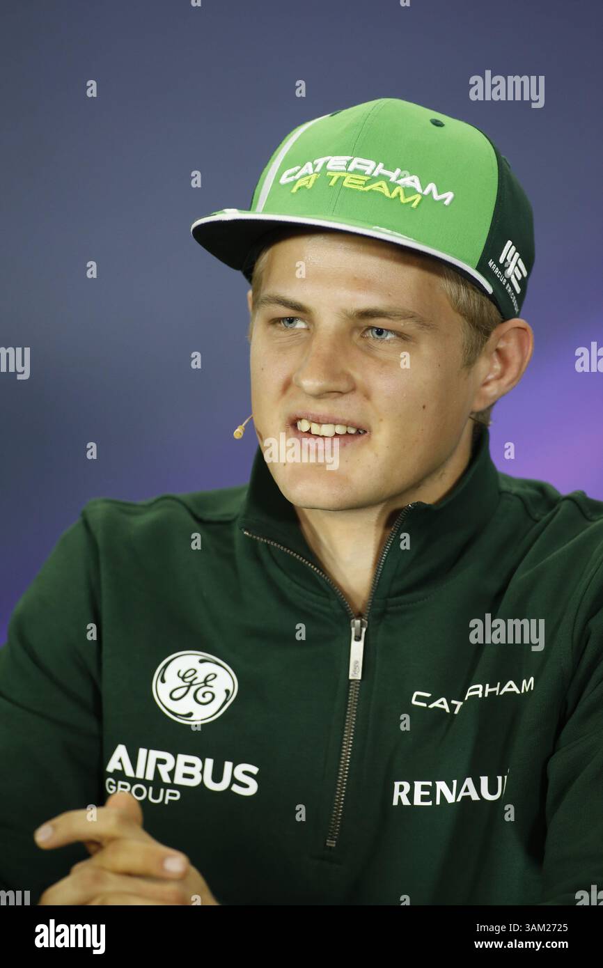 April 2014 - Manama, BAHRAIN, BAHRAIN - Marcus ERICSSON, SWE, . Team Caterham F1,.BAHRAIN – Rennstrecke MANAMA, Shakir – 04/04/2014 – Formel 1, F1, Formel 1 – Bild zur Gebührenpflicht (Bild: © David McIntyre/ZUMAPRESS.com) Stockfoto