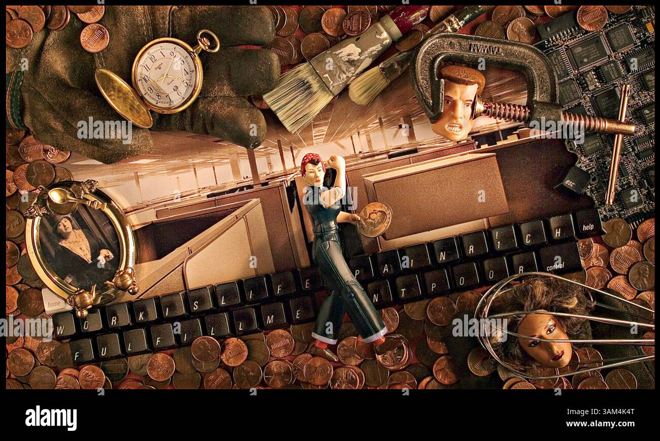 25. Juli 2004 - USA - KEINE MAGIE, KEINE VERKÄUFE -- KRT US NEWS STORY SCHLEPPTE: WRK-WORKINGLIFE KRT FOTO VON TOM REESE/SEATTLE TIMES (2. August) The Changing Face of Work: Competiting for money and Sinning in a New World Order. (cdm) 2004. (Kreditbild: © Tom Reese/mct/ZUMAPRESS.com) Stockfoto