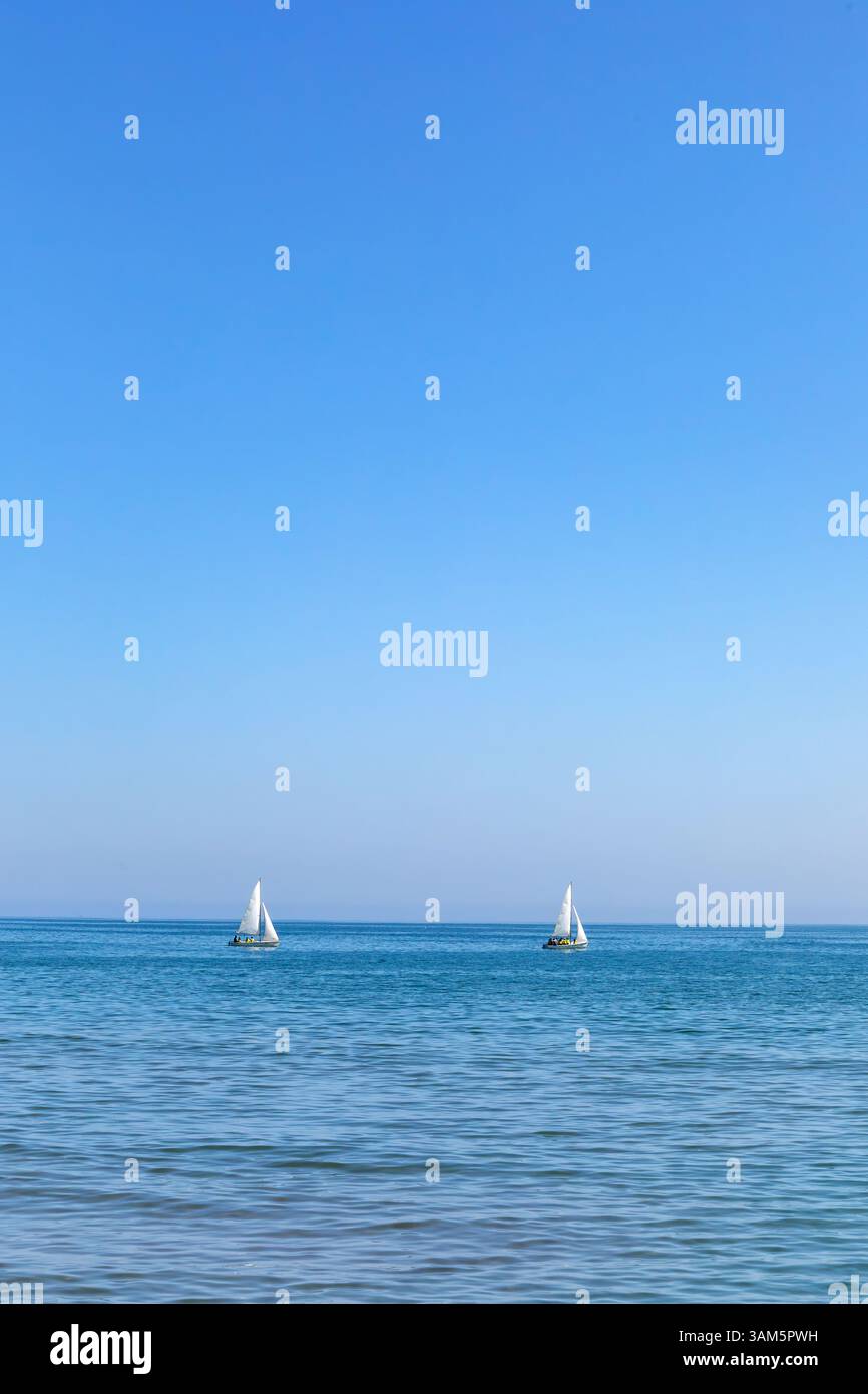 Segelboote Sitges, Katalonien, Spanien. Stockfoto