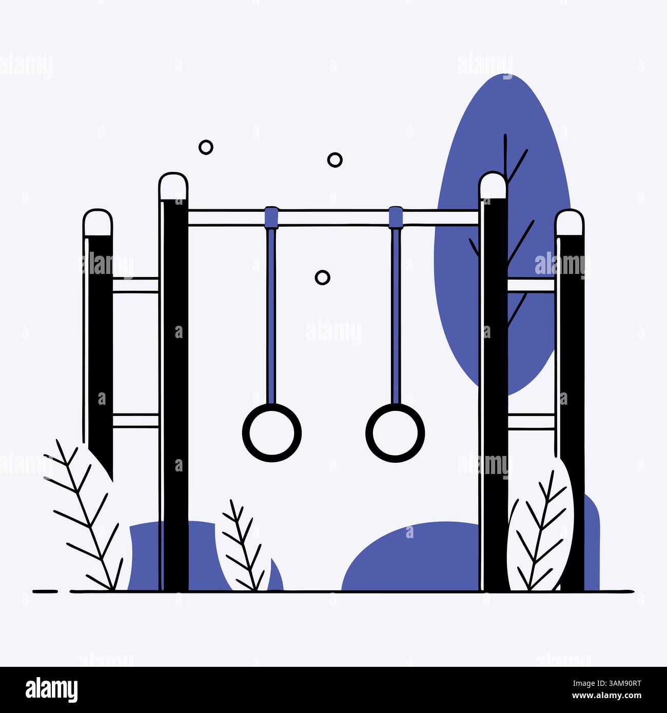 Outdoor Calisthenics Workout Park Illustration Stock Vektor