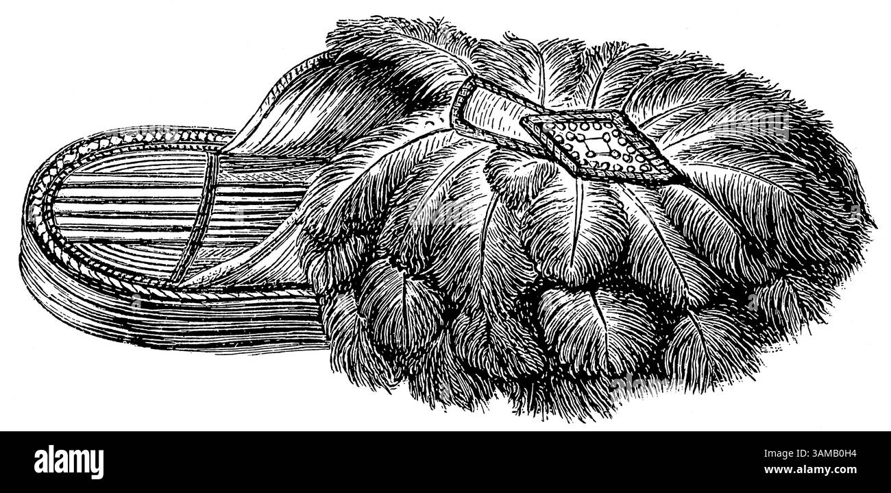 Damensandale aus Kano, Sudan. Afrikanische Kultur und Antiquitäten. Veröffentlichung der "Meyers-Enzyklopädie", Band 7, Leipzig, Deutschland, 1910. Stockfoto