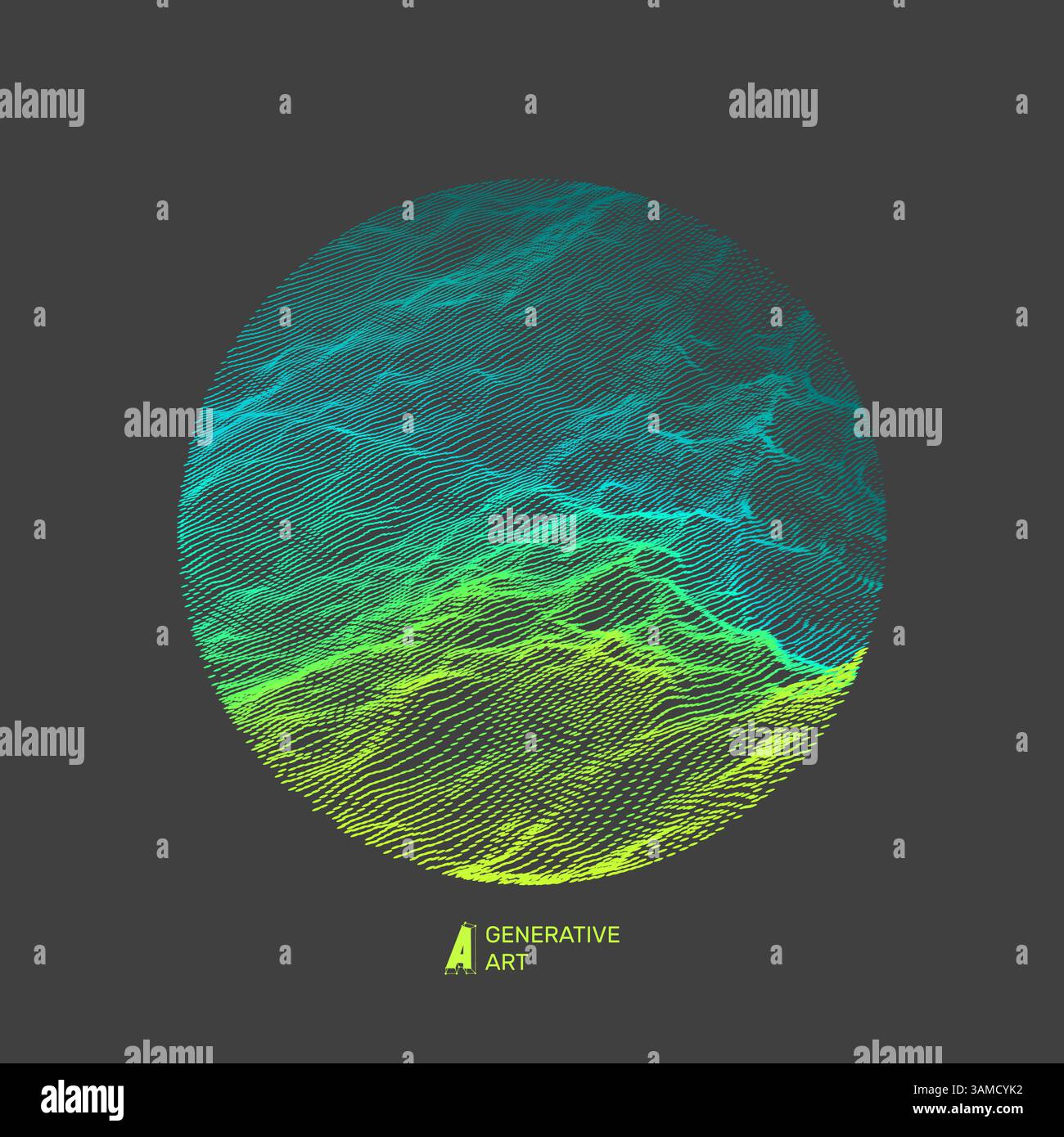 Kurvenhintergrund. Abstrakte 3D-Vektorabbildung. Welligkeitsraster. . Netzwerkdesign mit Partikeln Stock Vektor