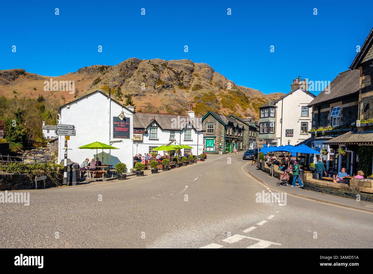 Das Cumbrian Village Coniston im Lake District National Park Stockfoto