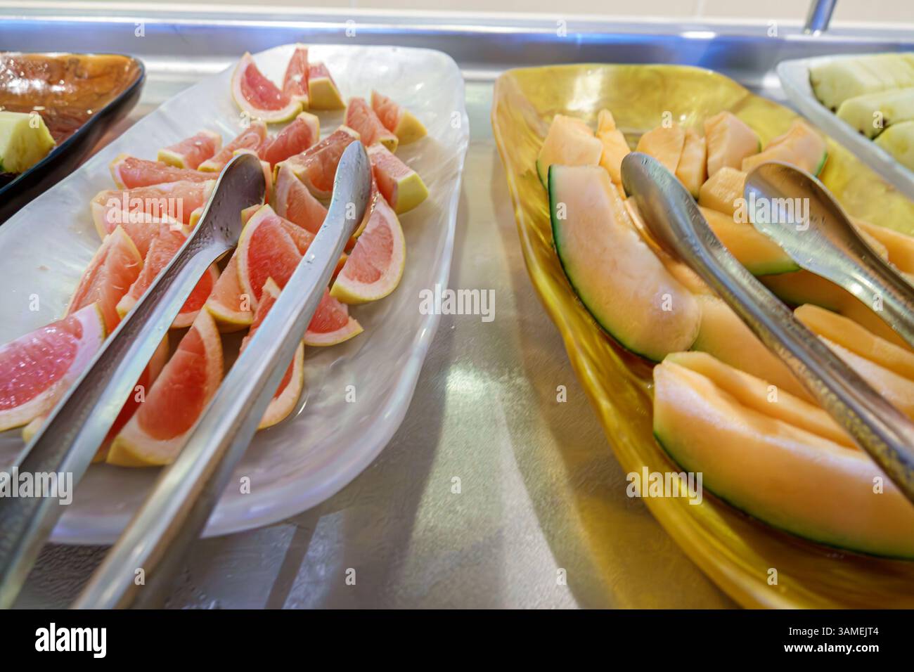 Bahamas, Norwegian Cruise Line NCL Breakaway Schiff 11-tägige Route in der östlichen Karibik, an Bord im Inneren, das Garden Cafe Buffet Restaurant, Selbstbedienung Stockfoto