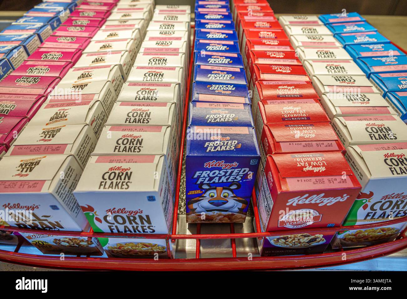 Bahamas, Norwegian Cruise Line NCL Breakaway Schiff 11-tägige Route in der östlichen Karibik, an Bord im Inneren, das Garden Cafe Buffet Restaurant, Selbstbedienung Stockfoto