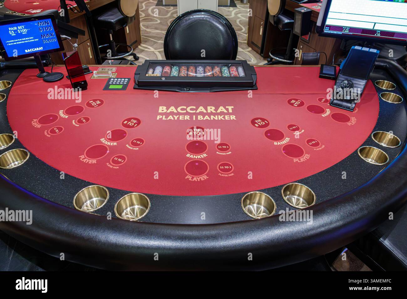 Bahamas, Norwegian Cruise Line NCL Breakaway Schiff 11-tägige Route in der östlichen Karibik, an Bord im Inneren, Spielkasino, Breakaway CAS Stockfoto