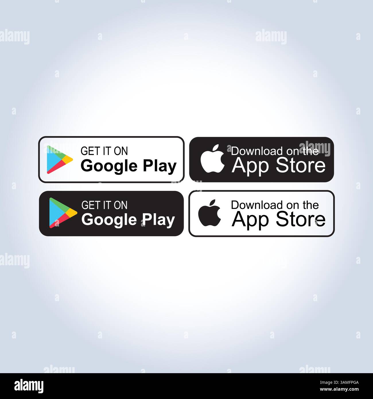 Set Pack Google Play Store Symbol, App Store Symbol, Logo Symbol für Website Design, Marketing, Vektor Symbol Stock Vektor