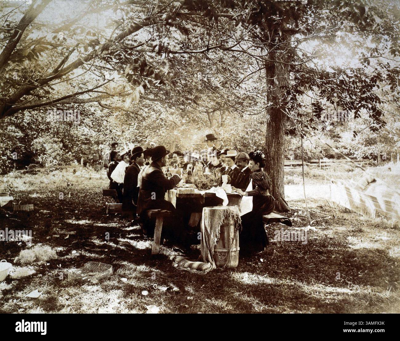 31. Dezember 1879 - Picknick, Upper New York State, USA, ca. 1880 (Bild: © Glasshouse/ZUMAPRESS.com) Stockfoto