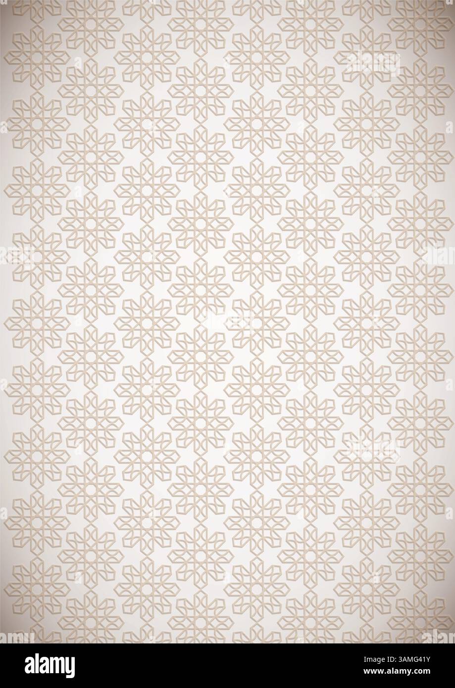 Nahtloses geometrisches Muster, abstraktes Blumenmuster, dunkelbrauner Hintergrund, Illustrationskunst Stock Vektor