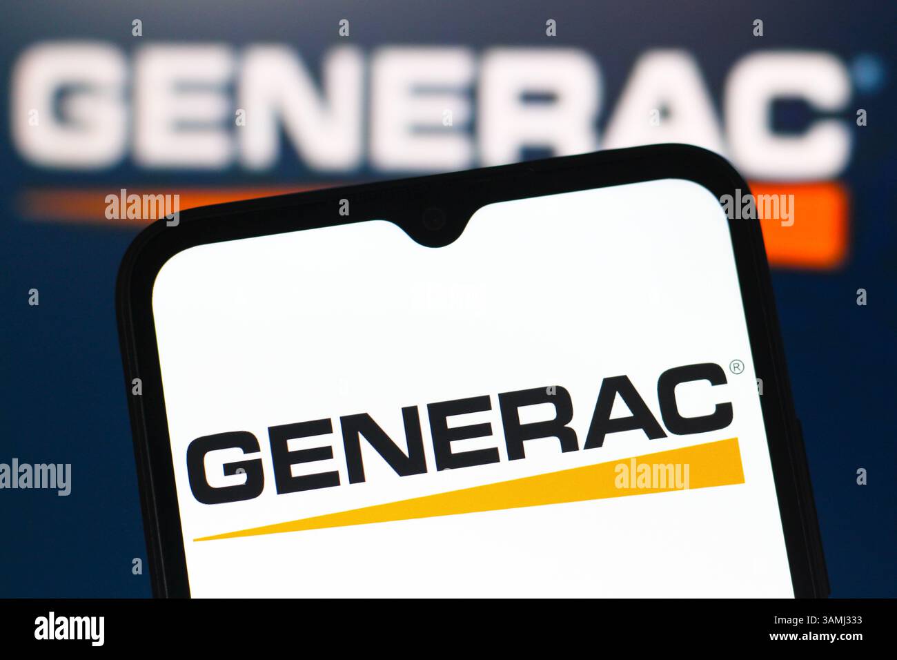 Kanada. April 2025. In dieser Abbildung wird das Generac Holdings Logo auf einem Smartphone-Bildschirm angezeigt. Quelle: SOPA Images Limited/Alamy Live News Stockfoto
