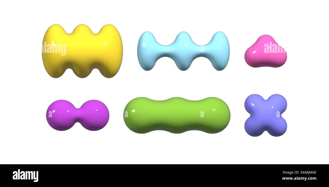 3D-Kollektion abstrakter Formen Stock Vektor